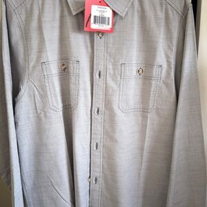 The North Face Light Gray Men's Casual Button Down Shirt Medium Long Sleeve